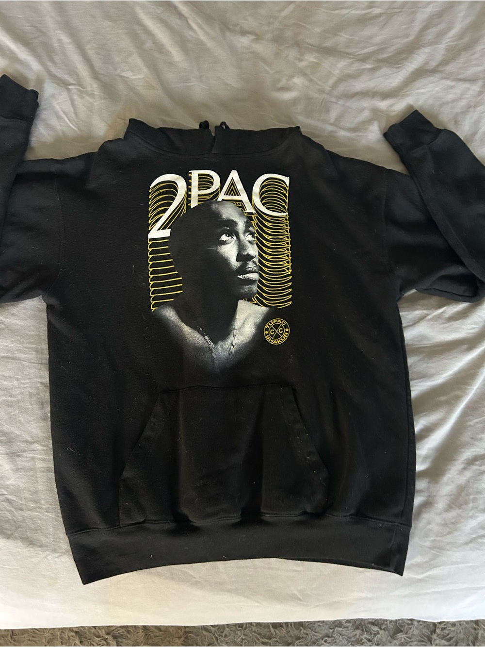 Black 2PAC Graphic Pullover Hoodie
